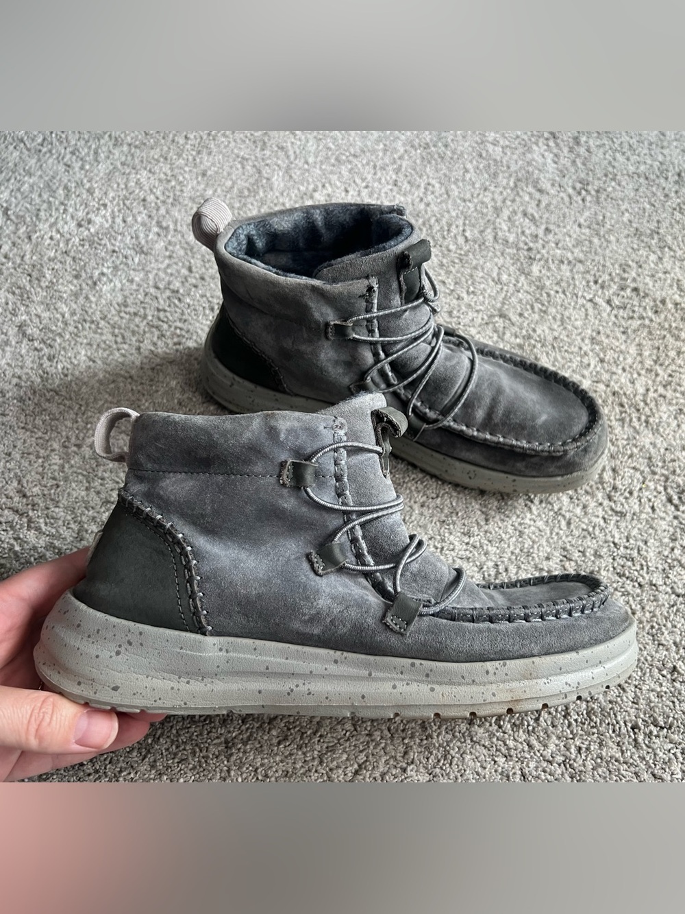 Hey Dude Womens Size 8 Eloise Recycled Leather Comfort Boot Shoes Slip On